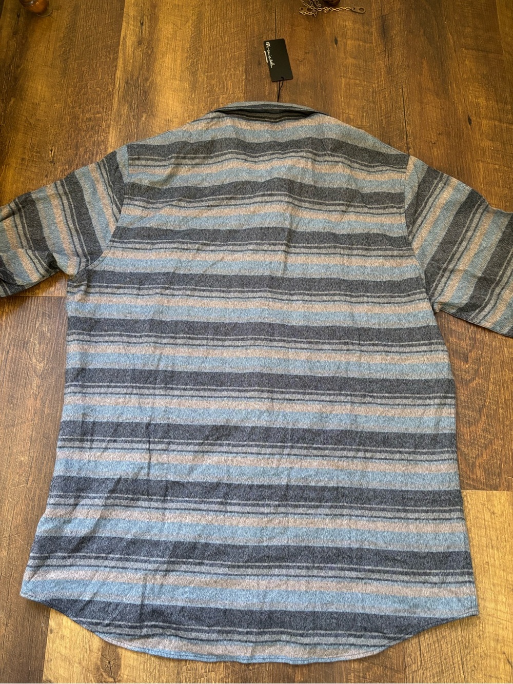 NWT Travis Mathew Cloud Flannel Stripe Shirt Men’s Size Large - Picture 9 of 10